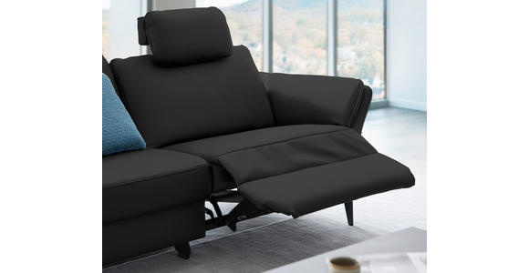3-SITZER-SOFA in Leder Schwarz  - Schwarz, Design, Leder/Metall (190/84/99cm) - Dieter Knoll