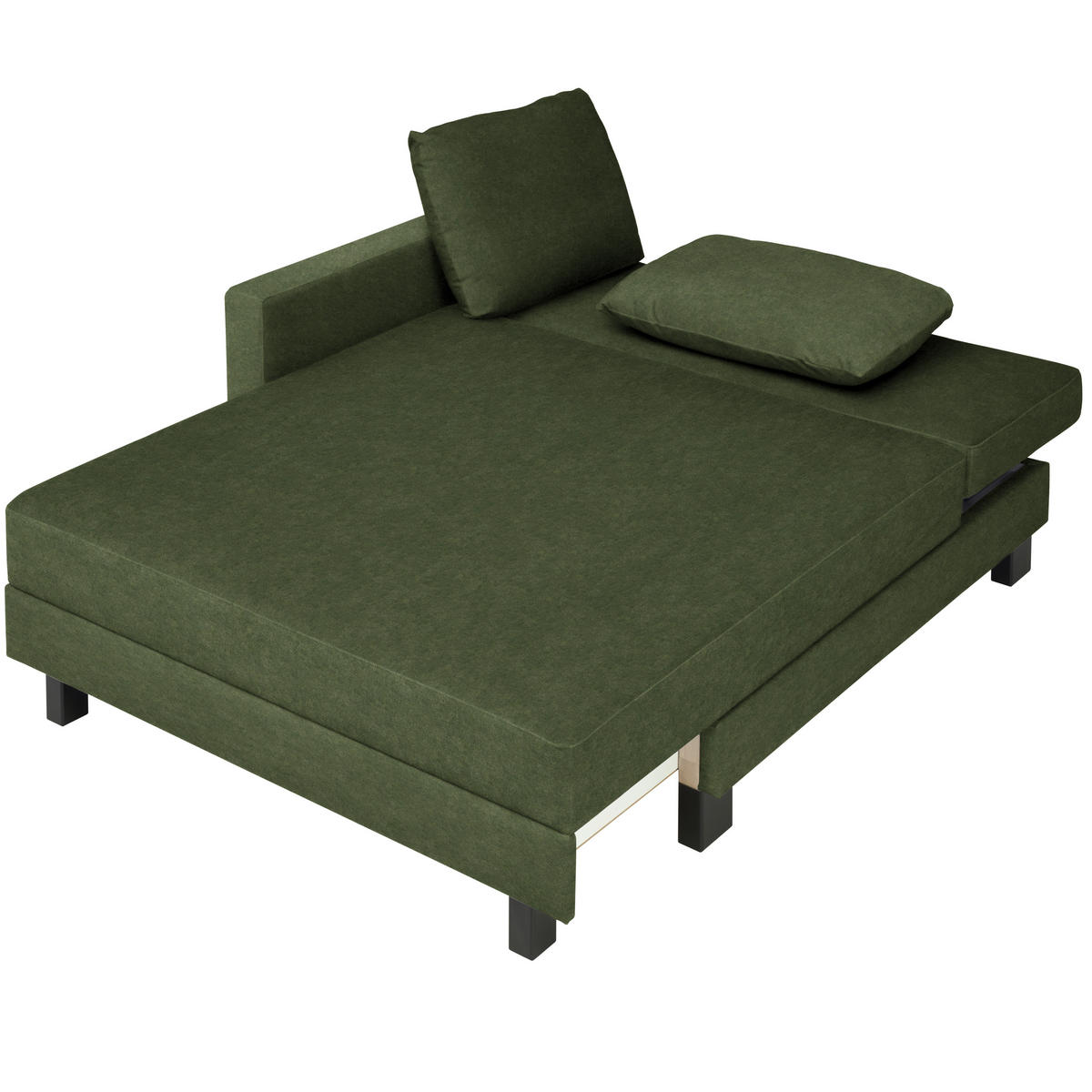 LIEGE  in Velours Grün  - Eiche dunkel/Grün, Design, Holz/Textil (137/72/155cm) - Joka