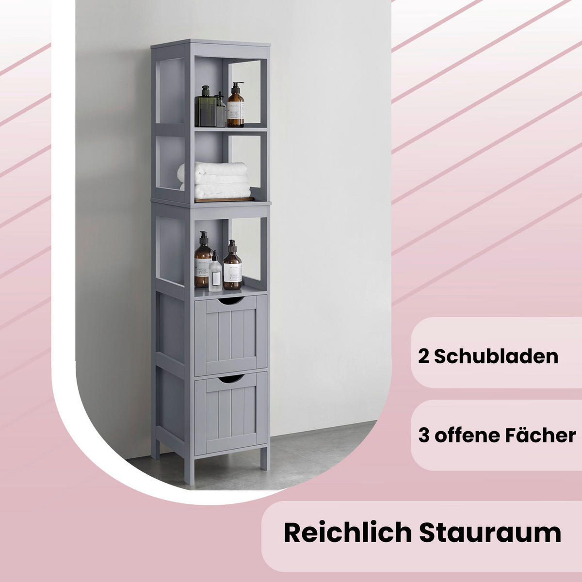MIDISCHRANK 30/141,5/30 cm  - Grau, MODERN, Holzwerkstoff (30/141,5/30cm) - MID.YOU