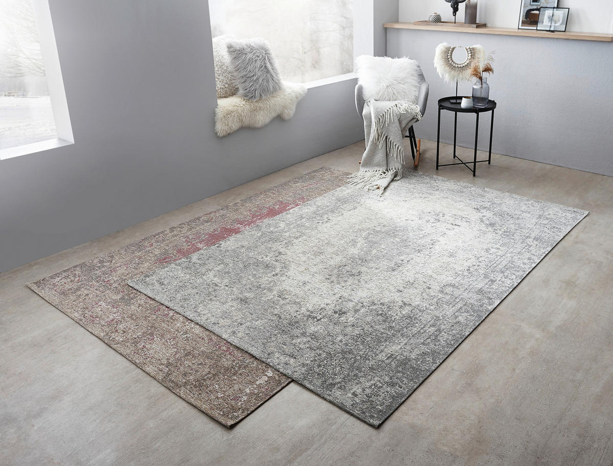 VINTAGE-TEPPICH 68/135 cm Silberfarben  - Silberfarben, Design, Textil (68/135cm) - Novel