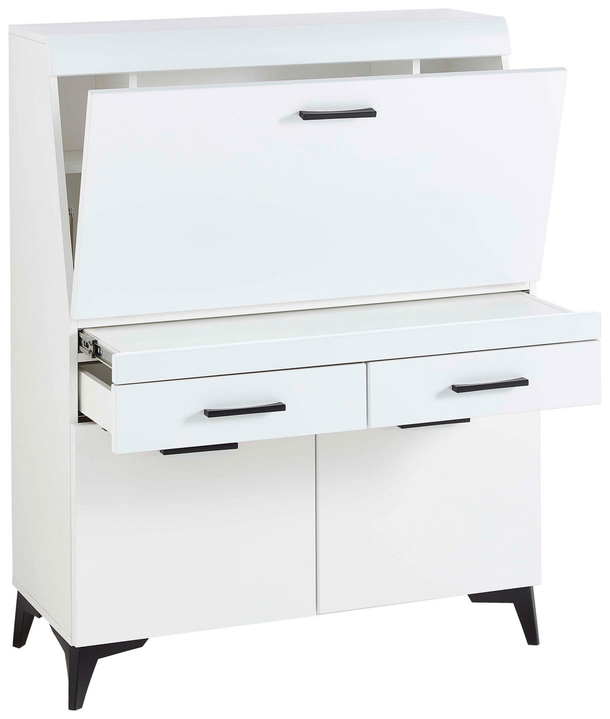 SEKRETÁŘ - bílá/černá, Trend, kompozitní dřevo/plast (98/124/42cm) - Carryhome
