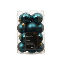 CHRISTBAUMKUGEL-SET 3.5/3.5/3.5 cm 16-teilig  - Smaragdgrün, Basics, Glas (3.5/3.5/3.5cm)