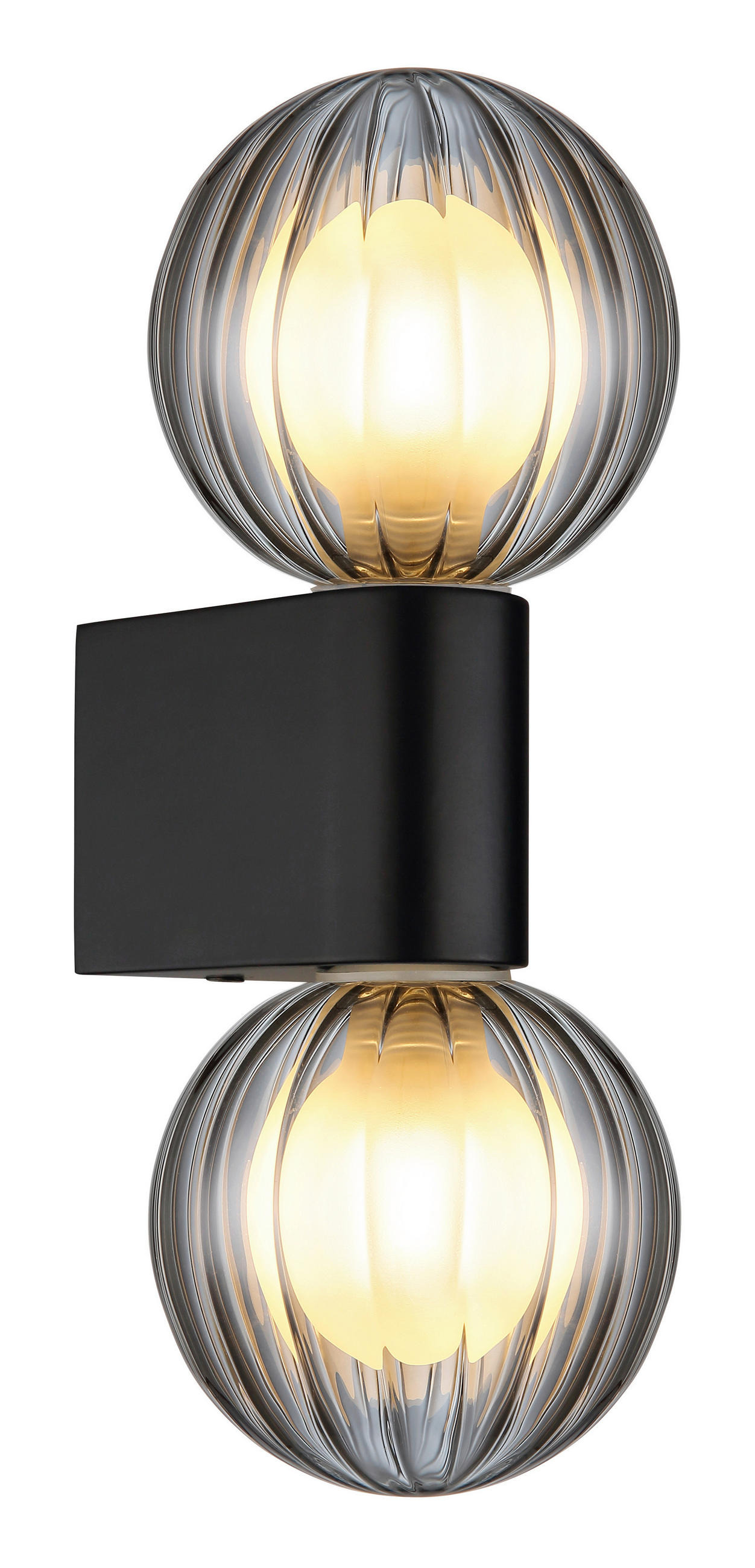 Bad-Wandleuchte Ip44 2-Flammig Schwarz L: 10 cm