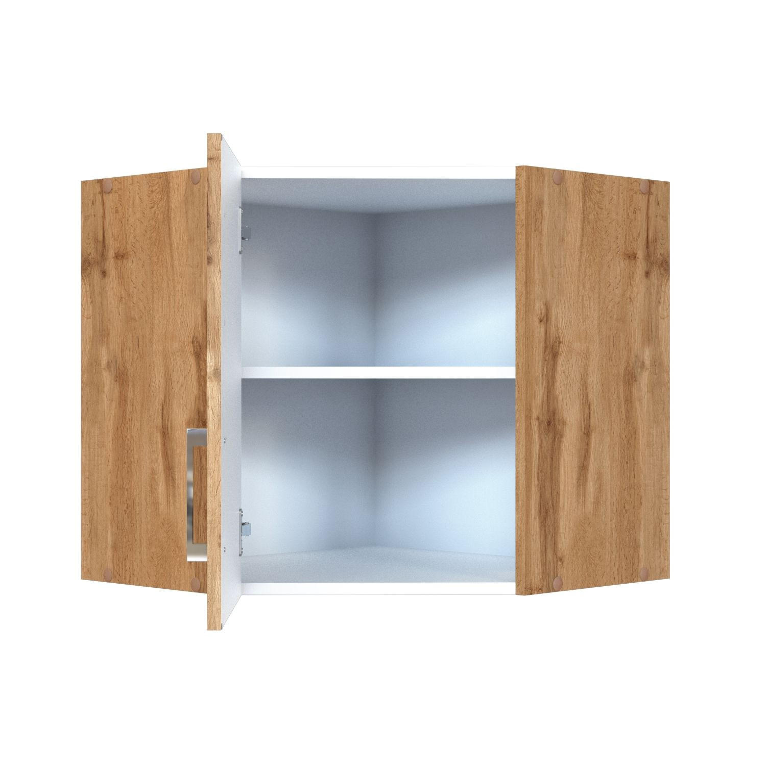 KÜCHENOBERSCHRANK 60/57/60 cm  in Eiche Wotan  - Chromfarben/Eiche Wotan, MODERN, Holzwerkstoff/Metall (60/57/60cm) - Held
