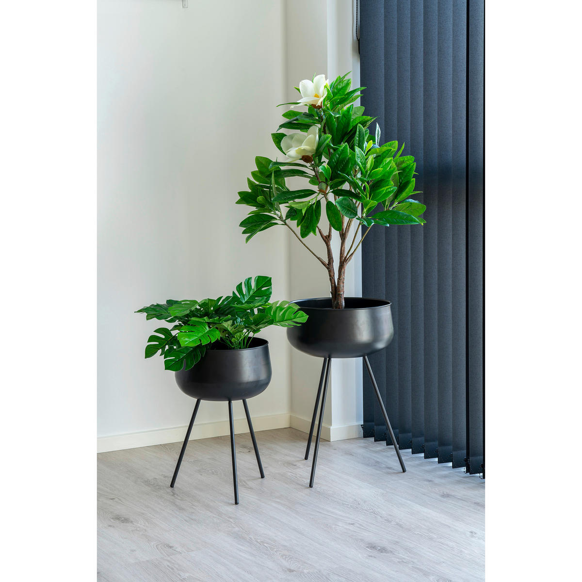 PFLANZENTOPF   - Schwarz, Basics, Metall (34/56cm)