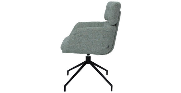 ARMLEHNSTUHL in Eisen Webstoff - Schwarz/Grün, Design, Textil/Metall (62/92/66cm) - Dieter Knoll