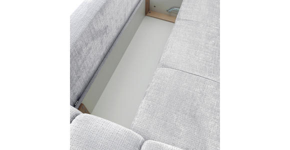 ECKSOFA Hellgrau Chenille  inkl. Zierkissen, Rückenkissen, Bettkasten, Schlaffunktion, Rücken echt, Liegefläche im Originalstoff  - Hellgrau/Schwarz, KONVENTIONELL, Kunststoff/Textil (283/180cm) - Carryhome