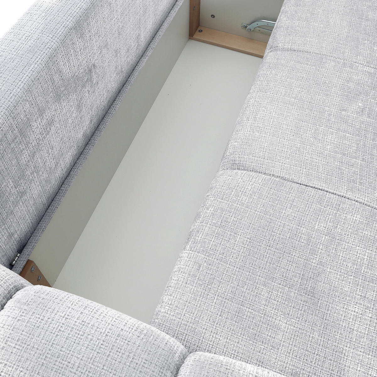 ECKSOFA Hellgrau Chenille  - Hellgrau/Schwarz, KONVENTIONELL, Kunststoff/Textil (283cm) - Carryhome