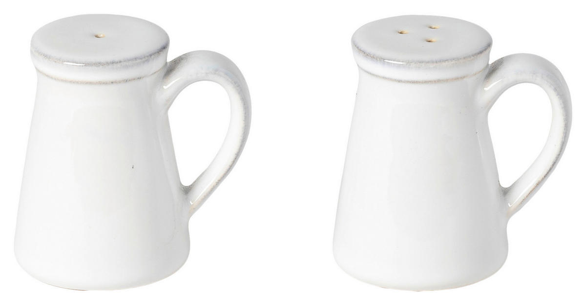 SALZ- UND PFEFFERSTREUER FRISO  - Weiß Hochglanz, Basics, Keramik (7/5/7cm) - Costa Nova