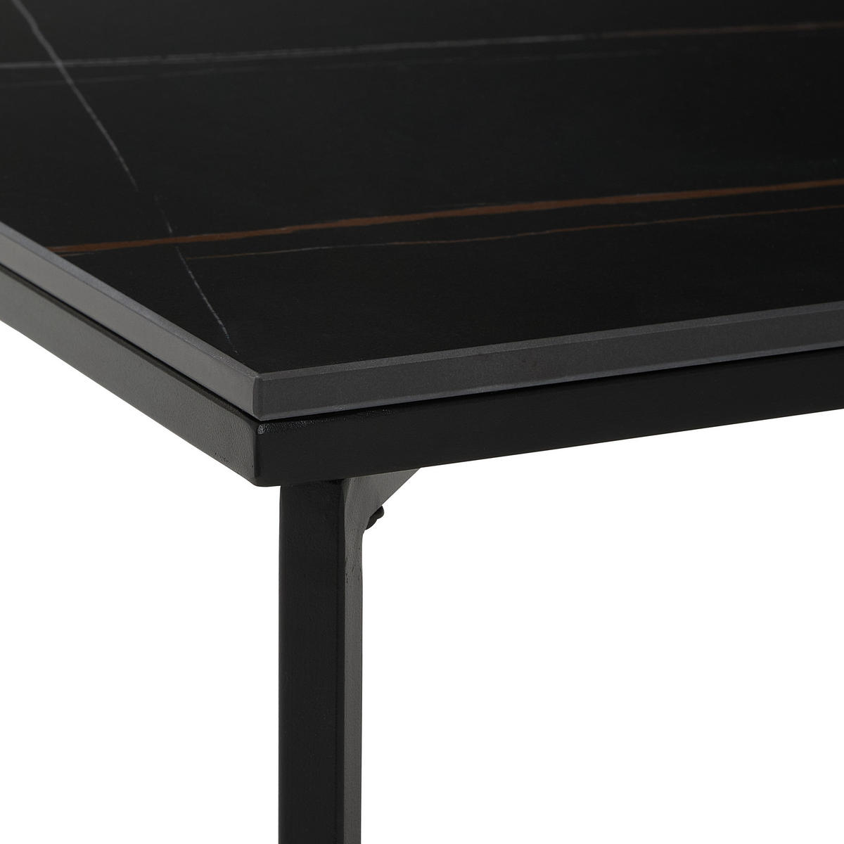 COUCHTISCH 80/45/80 cm quadratisch Schwarz  - Schwarz, Design, Keramik/Metall (80/45/80cm) - Livetastic