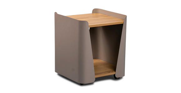 BEISTELLTISCH 40/40/48 cm Grau, Eichefarben quadratisch - Eichefarben/Grau, Design, Holzwerkstoff/Metall (40/40/48cm) - Xora
