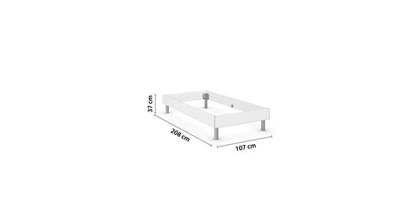 BETT 100/200 cm in Weiß - Alufarben/Weiß, Design, Metall (100/200cm) - Carryhome