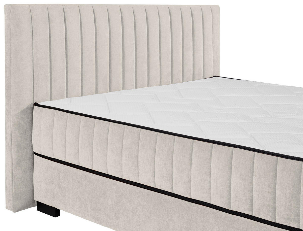 BOXBETT 160/200 cm  in Beige  - Beige/Schwarz, Modern, Holzwerkstoff/Kunststoff (160/200cm) - MID.YOU