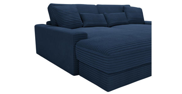 BIGSOFA in Cord Dunkelblau - Schwarz/Dunkelblau, MODERN, Kunststoff/Textil (230/85/190cm) - Carryhome