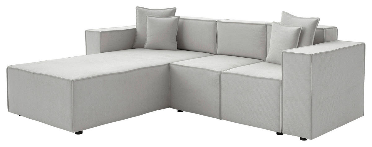 ECKSOFA  Grau Chenille  - Schwarz/Grau, MODERN, Kunststoff/Textil (180/265cm) - Milino