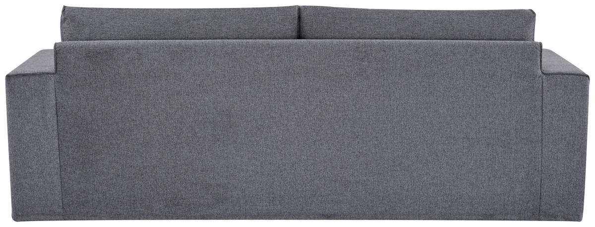 3-SITZER-SOFA Webstoff Dunkelgrau  - Dunkelgrau/Schwarz, MODERN, Kunststoff/Textil (232/87/88cm) - Livetastic