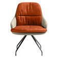 ARMLEHNSTUHL  Beinauswahl, Sitzfläche 360° drehbar, Stoff-/Lederauswahl Velours  Naturfarben, Kupferfarben  - Schwarz/Naturfarben, Design, Textil/Metall (60/86/66cm) - Dieter Knoll