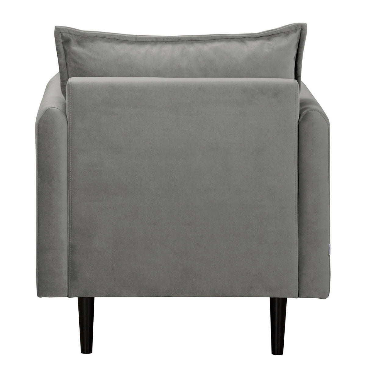 SESSEL in Samt Grau  - Schwarz/Grau, Design, Holz/Textil (74/86/100cm) - P & B