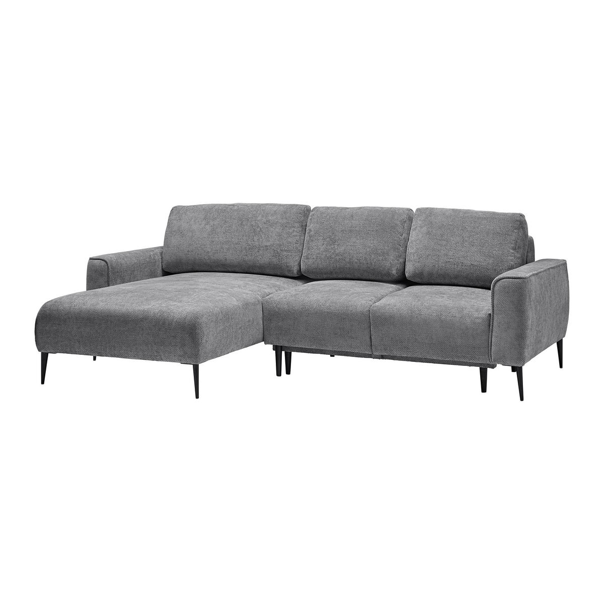 HÖRNSOFFA i vävt tyg grå  - grå/svart, Modern, metall/textil (164/255cm) - MID.YOU