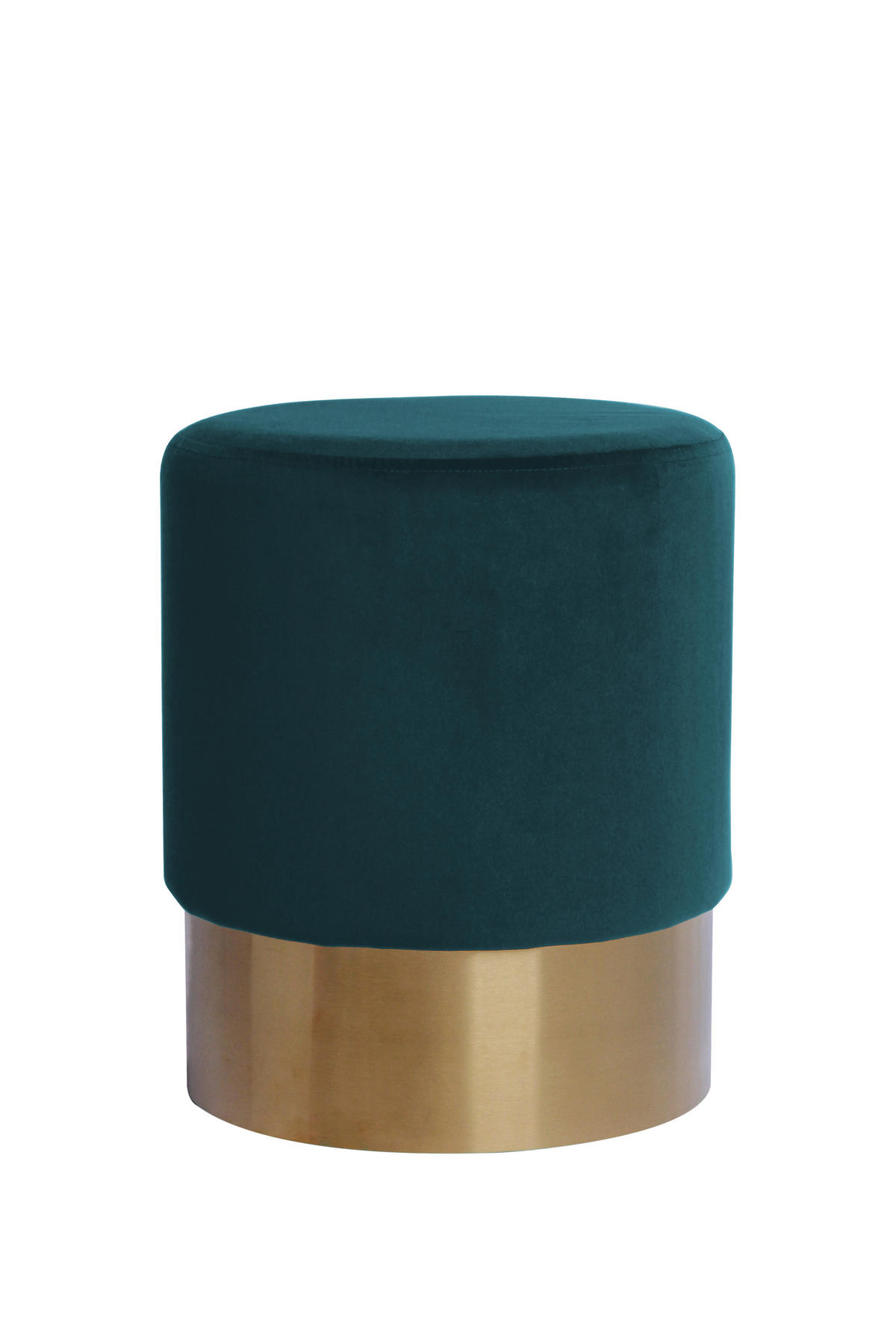 HOCKER in Holz, Textil, Holzwerkstoff Grün, Petrol  - Goldfarben/Petrol, Basics, Holz/Holzwerkstoff (35/42cm) - Kayoom