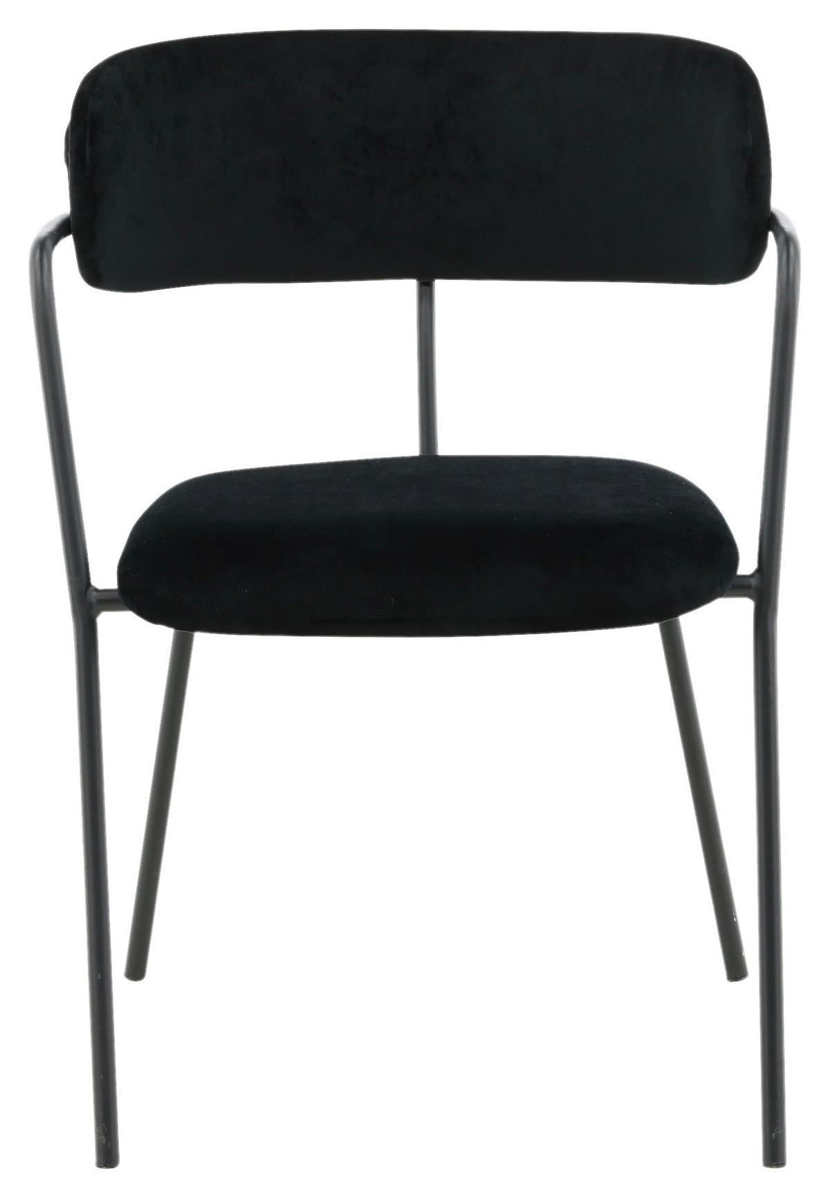 STUHL-SET 2 Stück  in Stahl Samt  - Schwarz, Design, Textil/Metall (58/79/61cm) - Livetastic