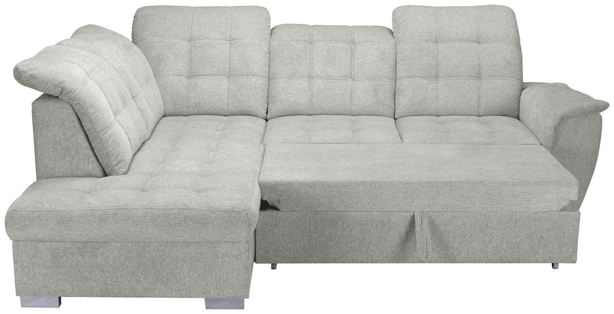 ECKSOFA Beige Chenille  - Chromfarben/Beige, KONVENTIONELL, Kunststoff/Textil (205/260cm) - Carryhome