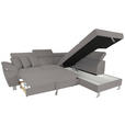 ECKSOFA in Cord Dunkelgrau  257/226 cm  - Dunkelgrau/Silberfarben, Design, Textil/Metall (257/226cm) - Xora