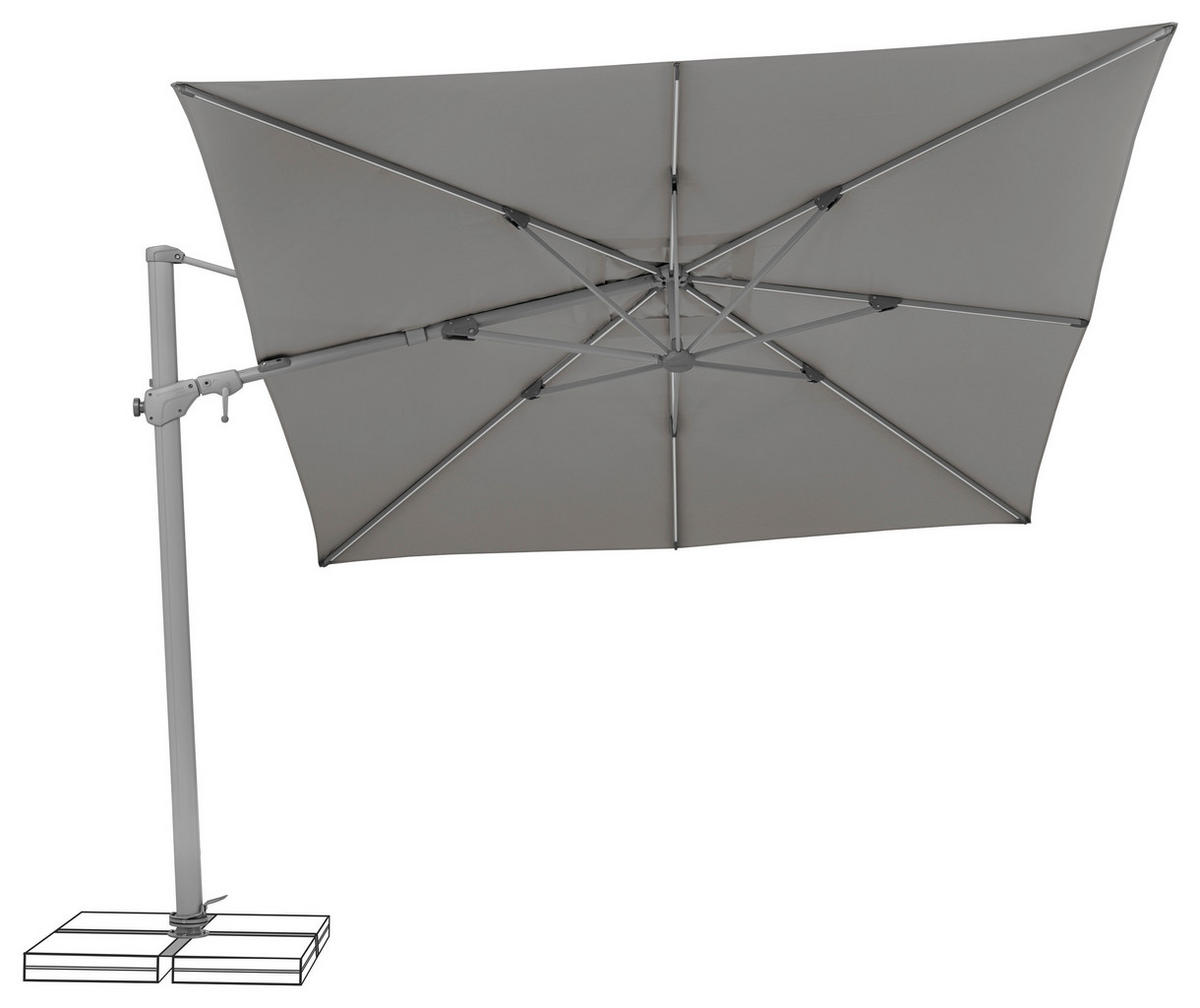 SONNENSCHIRM  300/300 cm  - Silberfarben/Alufarben, Basics, Textil/Metall (300/300cm) - Suncomfort by Glatz
