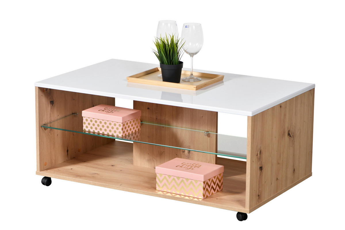 DOHÁNYZÓASZTAL - Artisan tölgy, Basics, faalapú anyag (101/60/45cm) - Carryhome