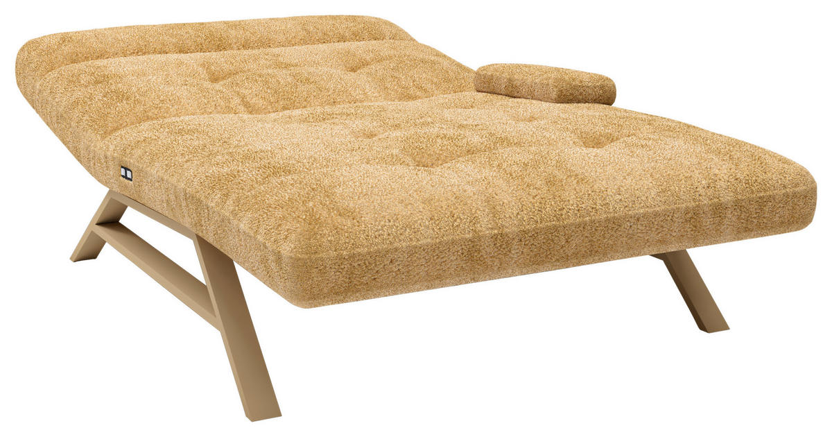RELAXLIEGE Chenille, Teddystoff Goldfarben  - Goldfarben/Cappuccino, Design, Textil/Metall (120/54-113/158-198cm) - Pure Home Lifestyle