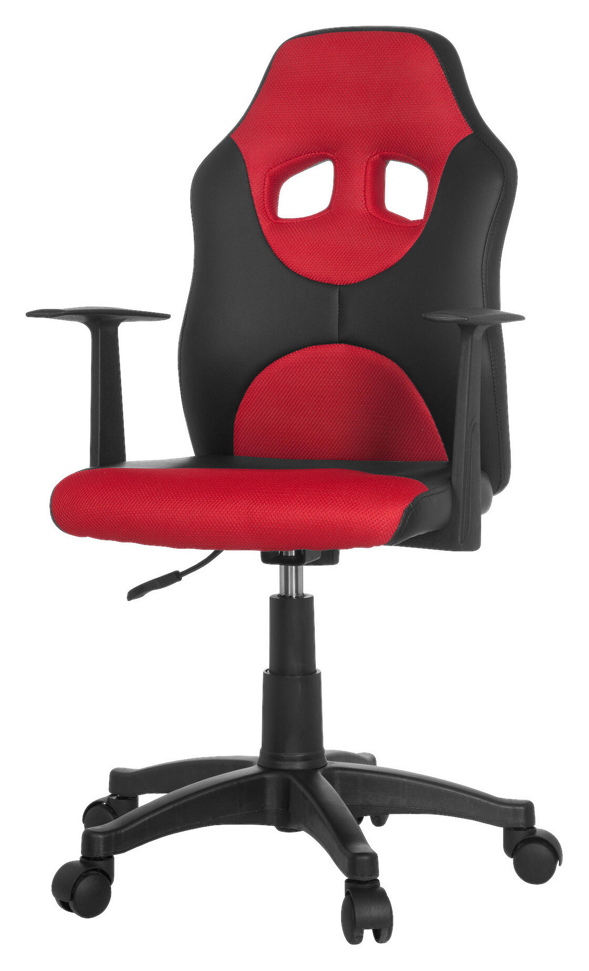 JUGENDDREHSTUHL Rot, Schwarz  - Rot/Schwarz, Basics, Kunststoff (54/90-100/48cm) - MID.YOU