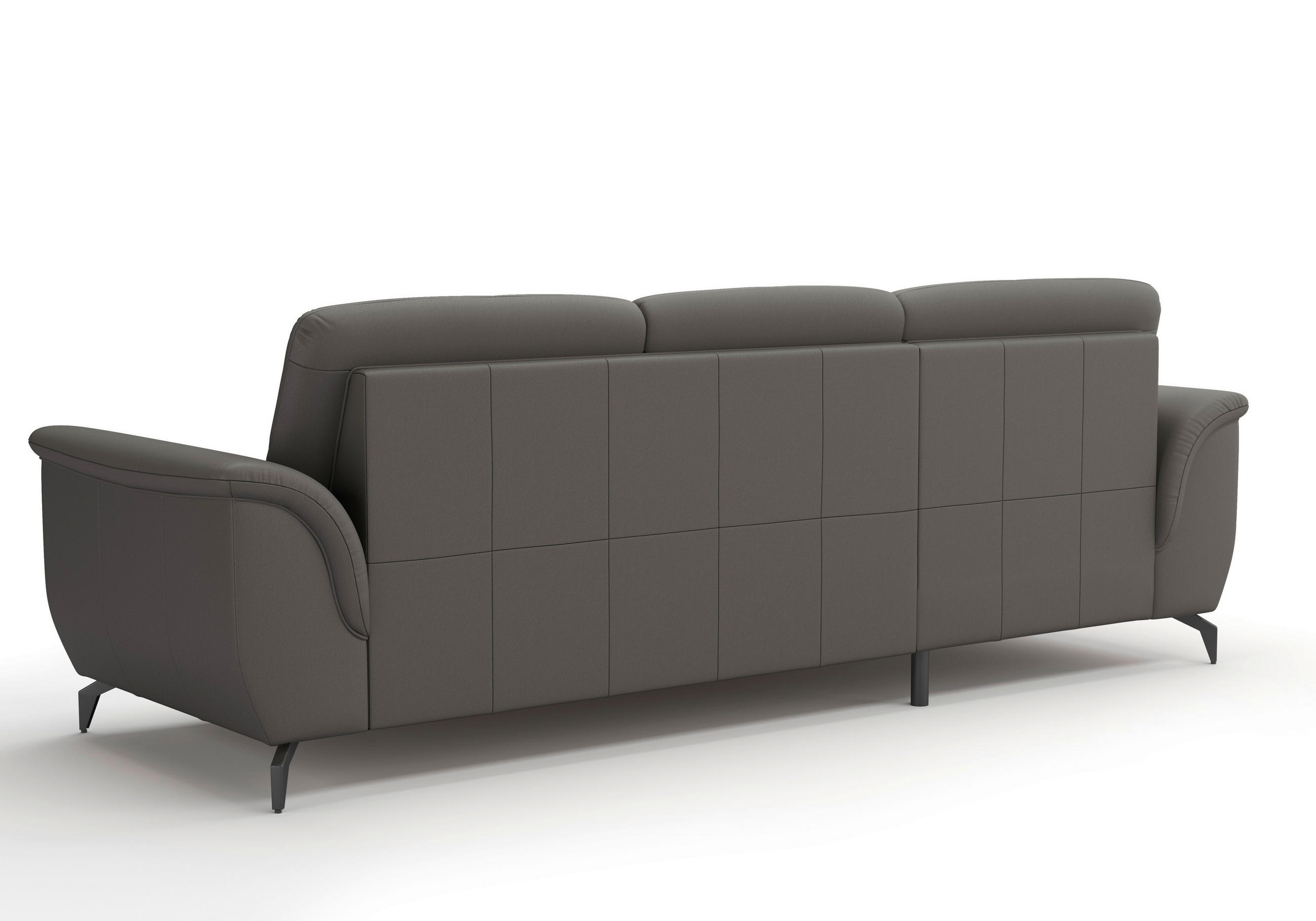 Thumbnail - Sit & More Ecksofa Zora E, Anthrazit, Leder, Echtleder, Nappaleder, 4,5-Sitzer, Ottomane links, L-Form, 262x164 cm, Gold...