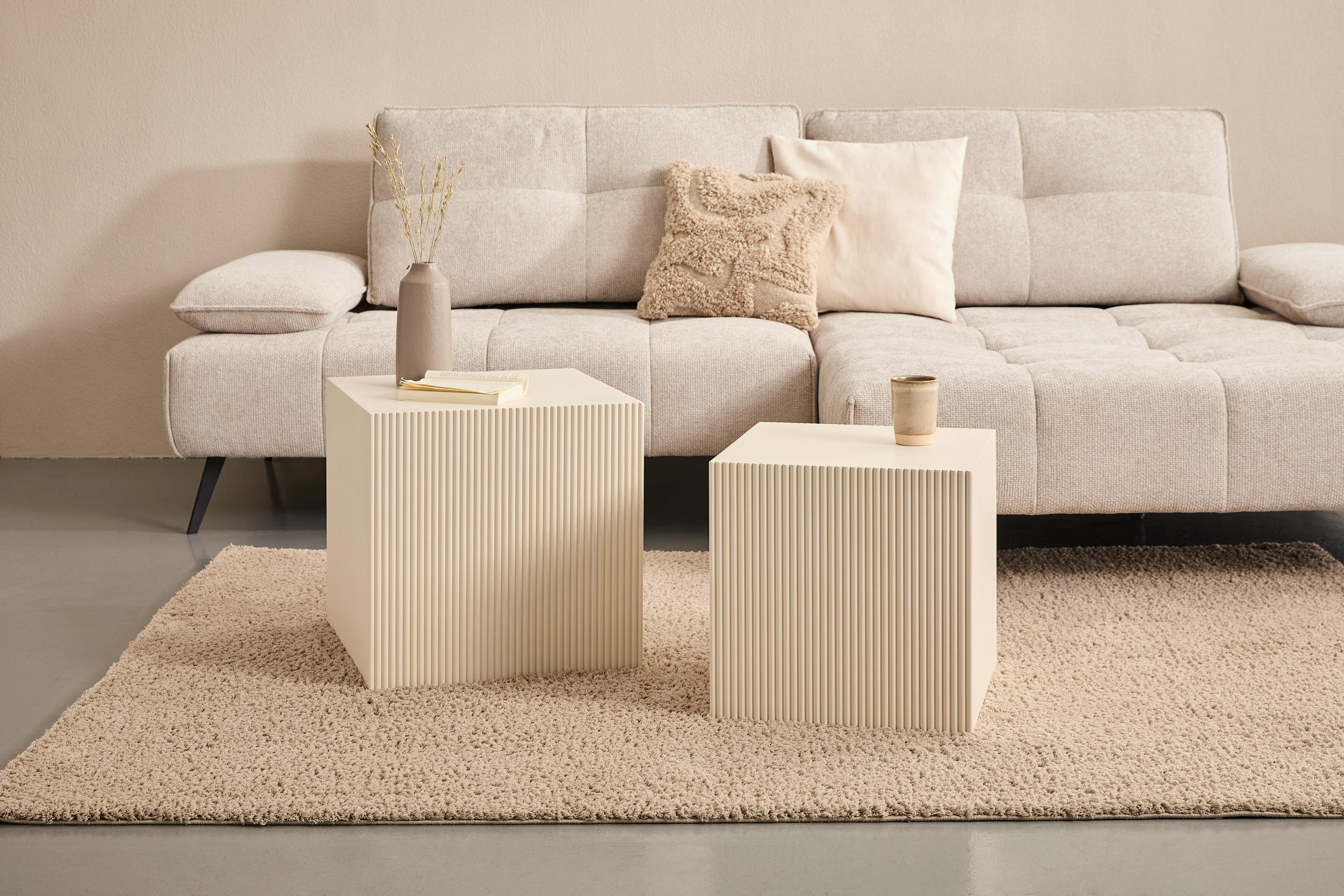 COUCHTISCHSET quadratisch Kaschmir  - Kaschmir, Design, Holzwerkstoff (45/40/45/40/45/40cm) - Xora