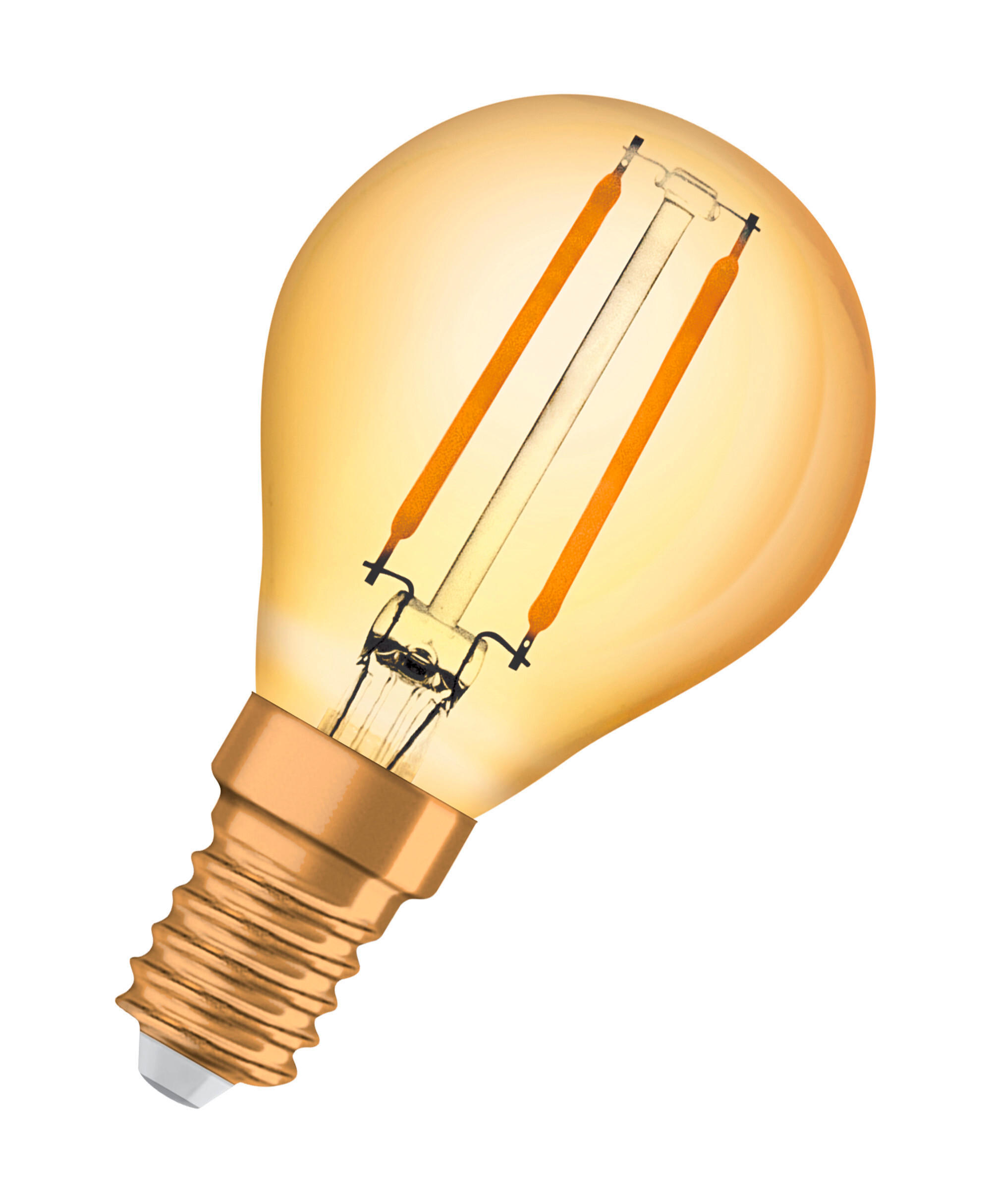 LED-LEUCHTMITTEL   E14 2,5 W 220 lm 2 Stück  - Goldfarben, Basics, Glas (4,5/7,7cm) - Osram