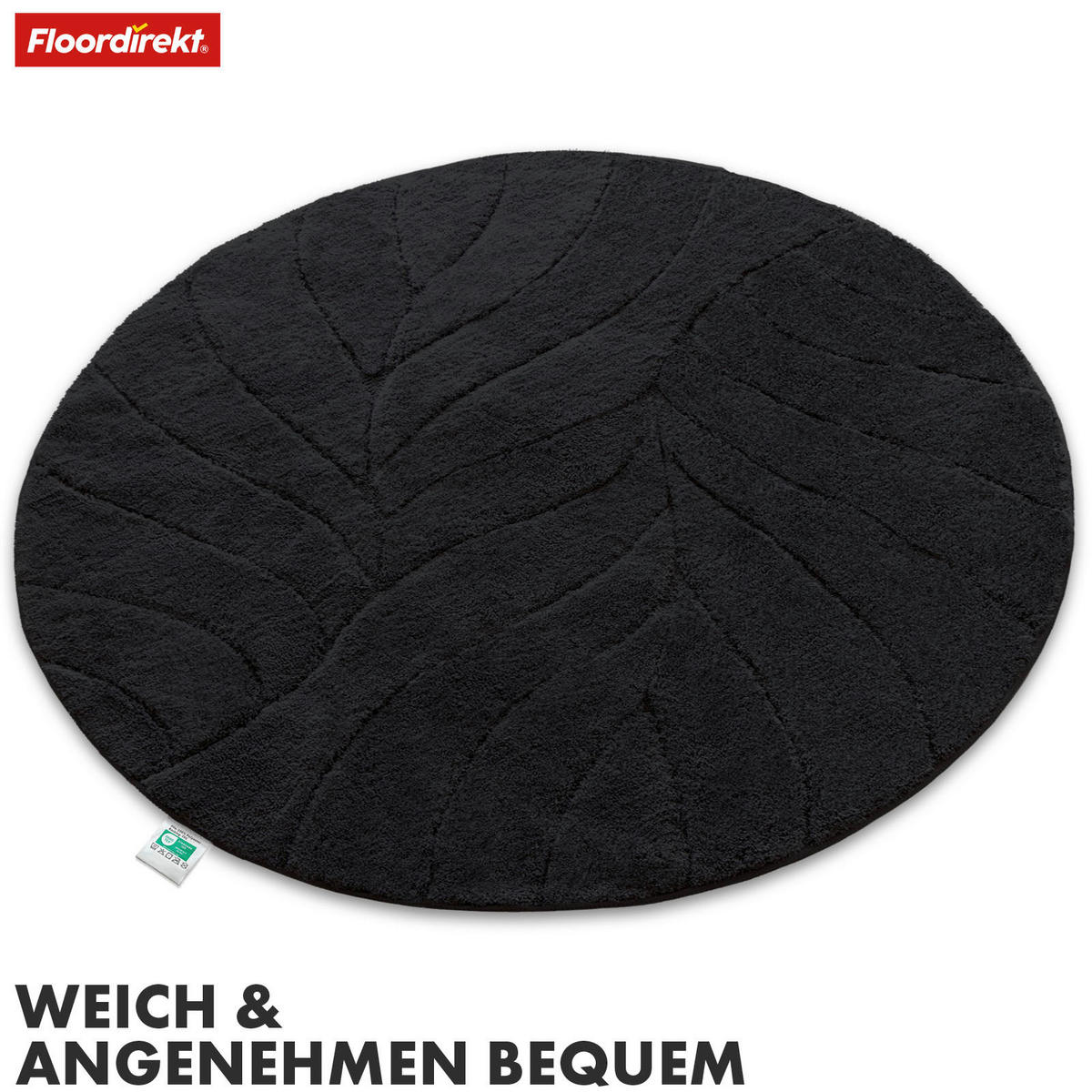 BADEMATTE Maris Schwarz 120 cm  - Schwarz, Basics, Kunststoff/Textil (120cm) - Floordirekt