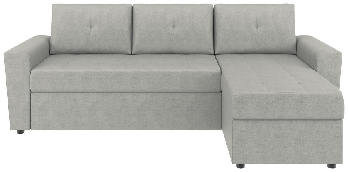 ECKSOFA TERMOLI in Jacquard Hellgrau  231/155 cm  - Hellgrau/Schwarz, Design, Kunststoff/Textil (231/155cm) - MID.YOU