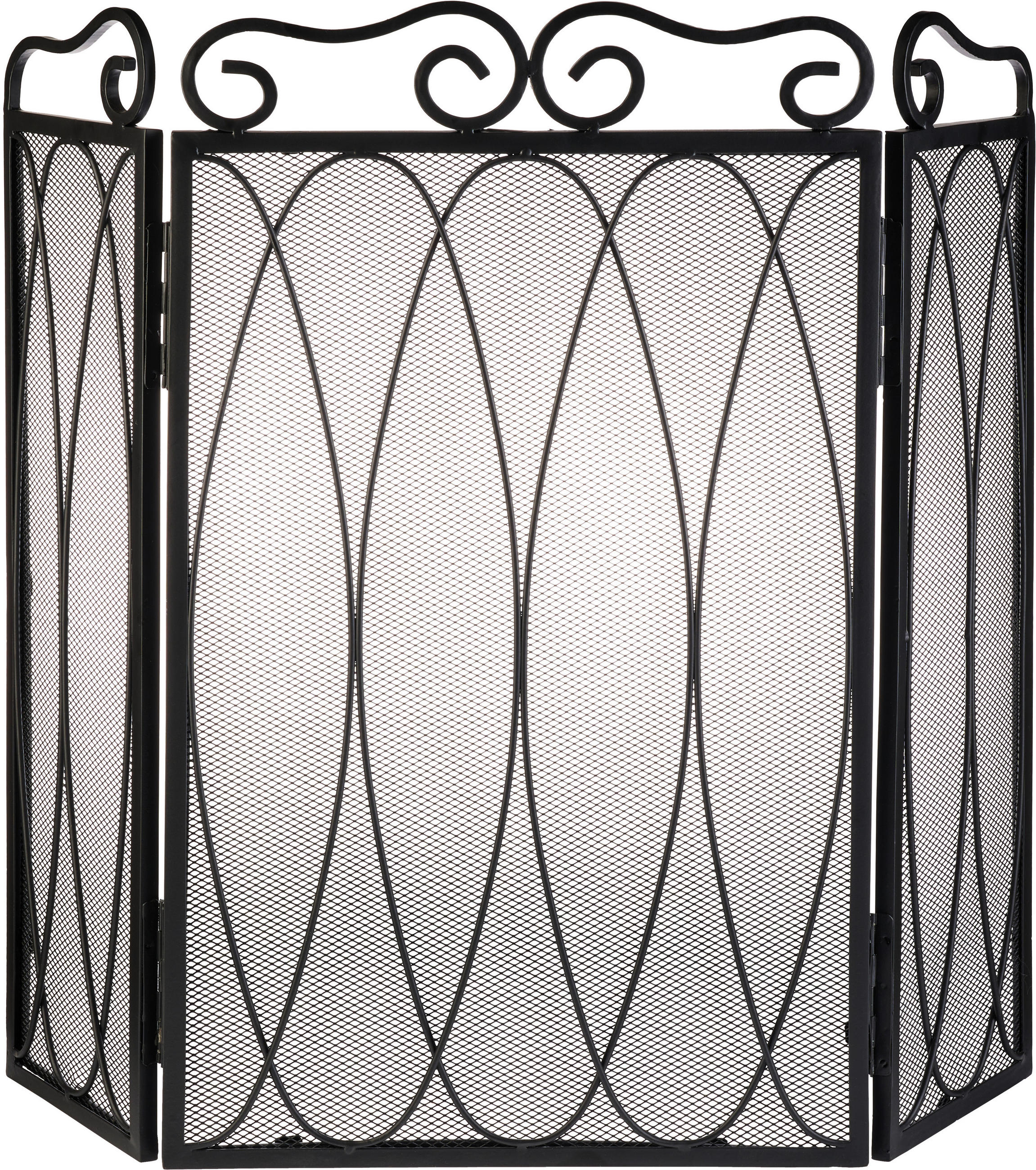 KAMINSCHUTZGITTER - Schwarz, Basics, Metall (42/72cm) - Ambia Home