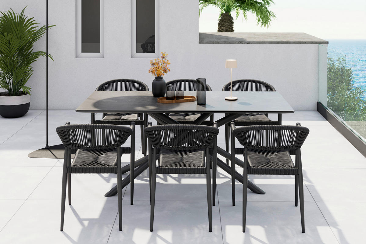 STAPELSESSEL Aluminium Anthrazit  - Anthrazit, KONVENTIONELL, Kunststoff/Metall (55/78/59.5cm) - Ambia Garden