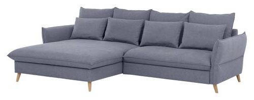 ECKSCHLAFSOFA in Blau  - Blau/Buchefarben, Design, Holz/Textil (170/274cm) - Livetastic