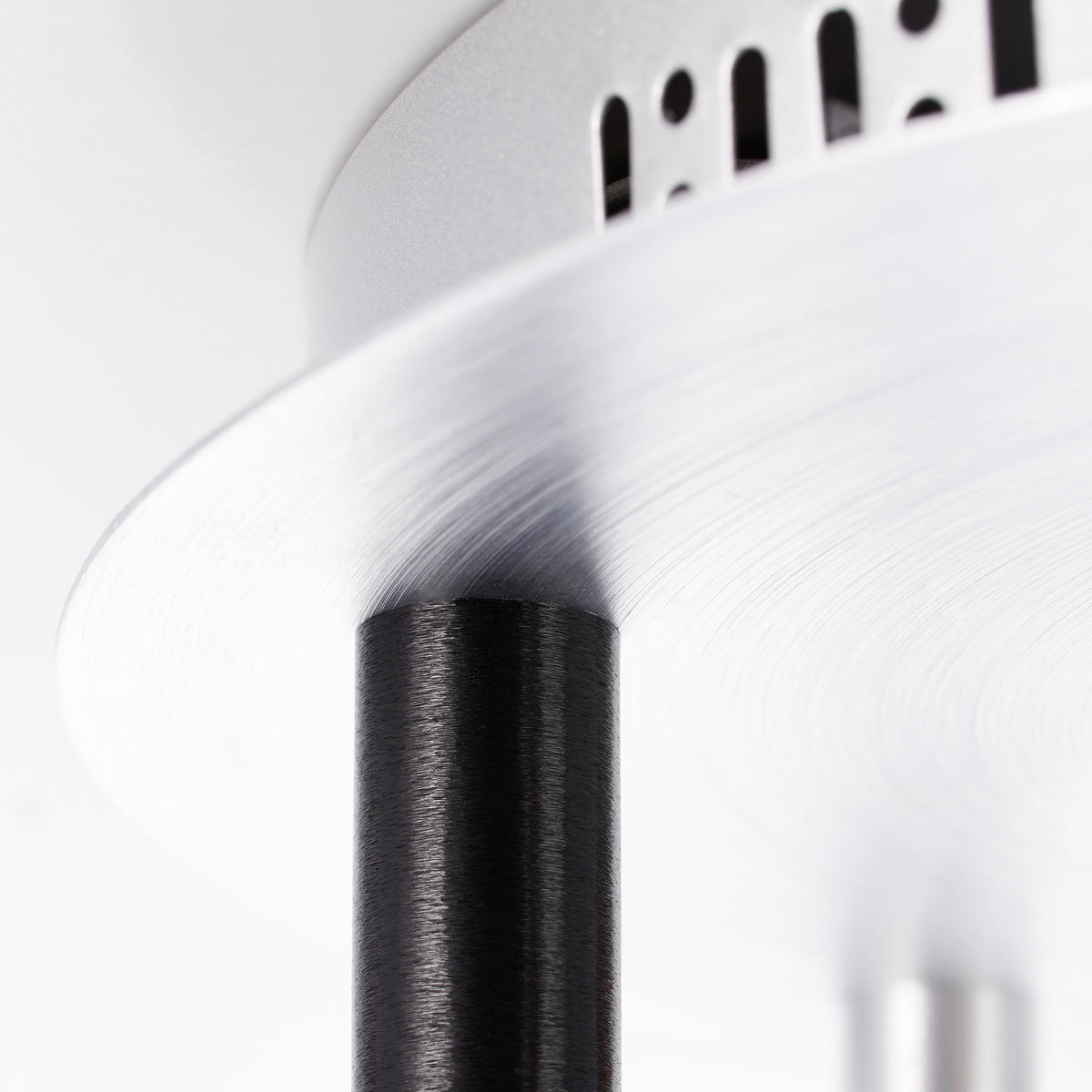 LED-DECKENLEUCHTE Cembalo 40/21,5 cm   - Alufarben/Schwarz, Design, Kunststoff/Metall (40/21,5cm) - Brilliant