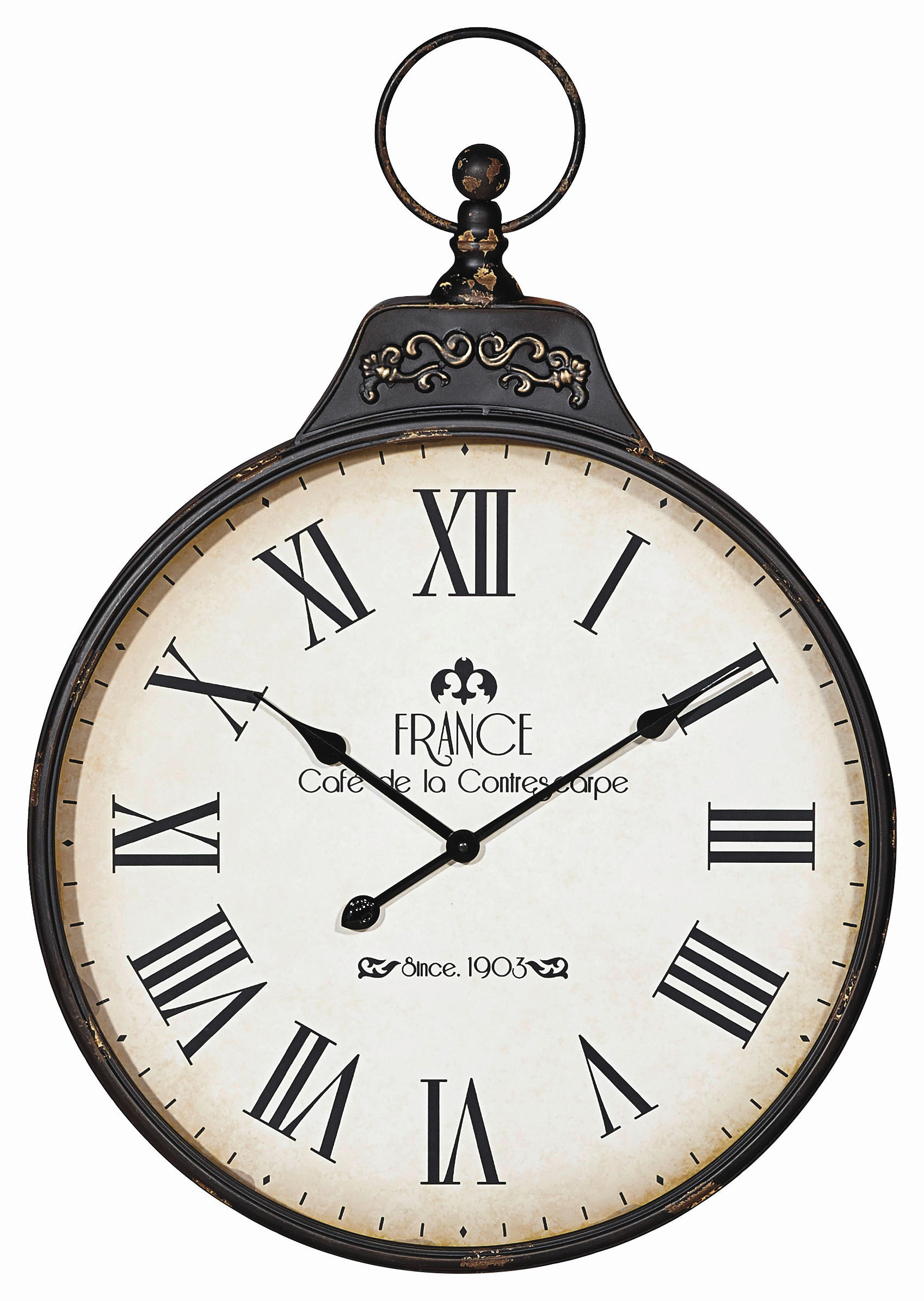 WANDUHR Schwarz, Weiß 60/86/6 cm  - Schwarz/Weiß, LIFESTYLE, Glas/Holz (60/86/6cm) - Ambia Home