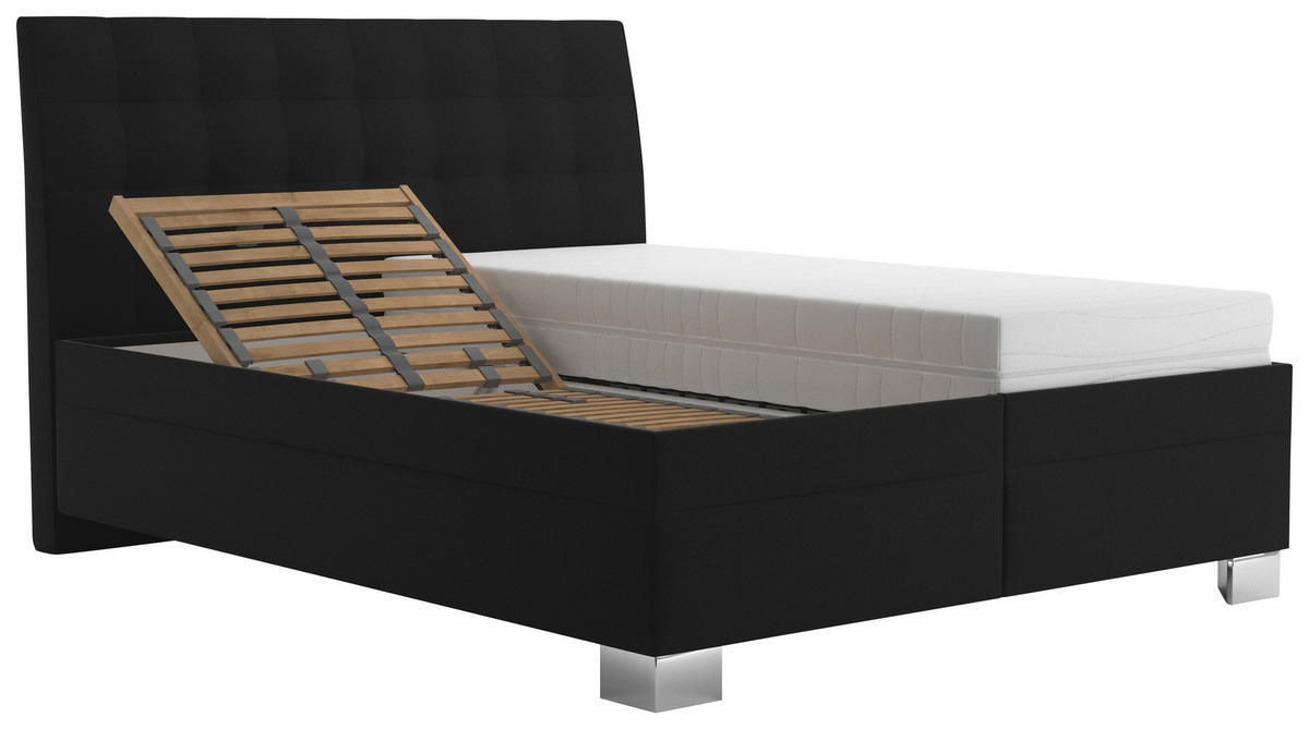 ČALÚNENÁ POSTEĽ, 160/200 cm, hnedá - hnedá/čierna, Basics, drevo/textil (160/200cm) - Blanar