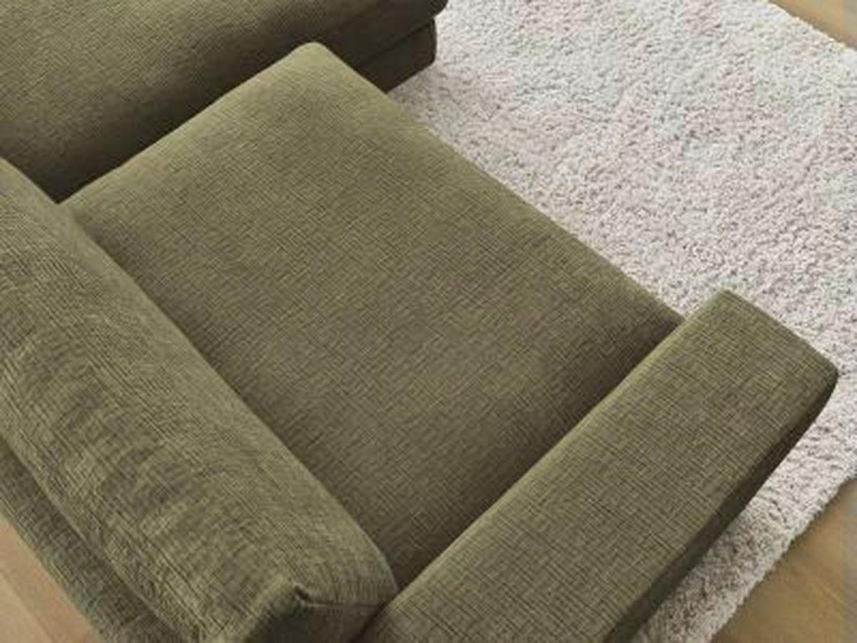 ECKSOFA Ottomane rechts  LEONARD  Grün Struktur  - Schwarz/Grün, MODERN, Kunststoff/Textil (274/159cm)