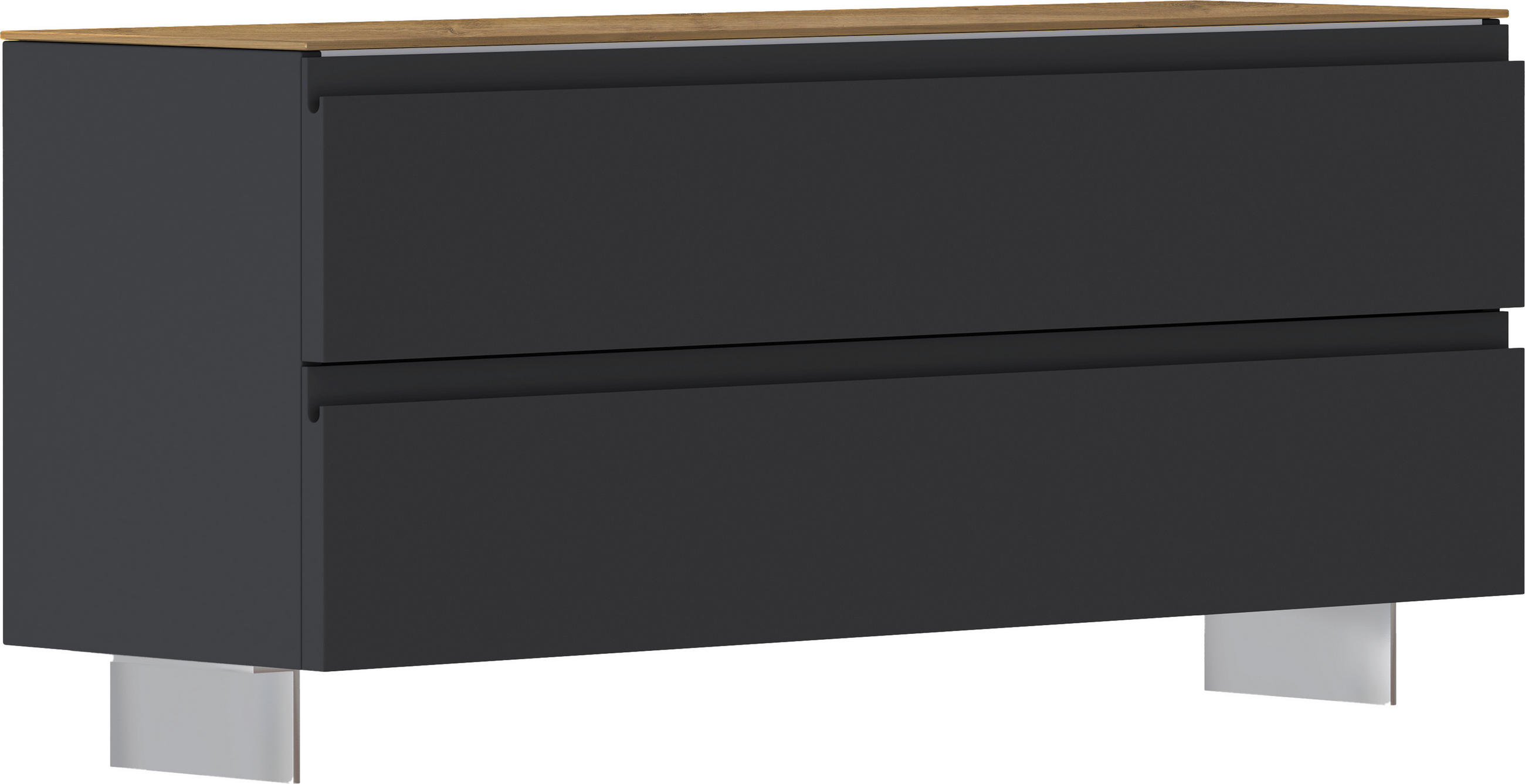 GARDEROBENBANK in 110/49/33 cm - Eichefarben/Anthrazit, Design, Metall (110/49/33cm) - Moderano