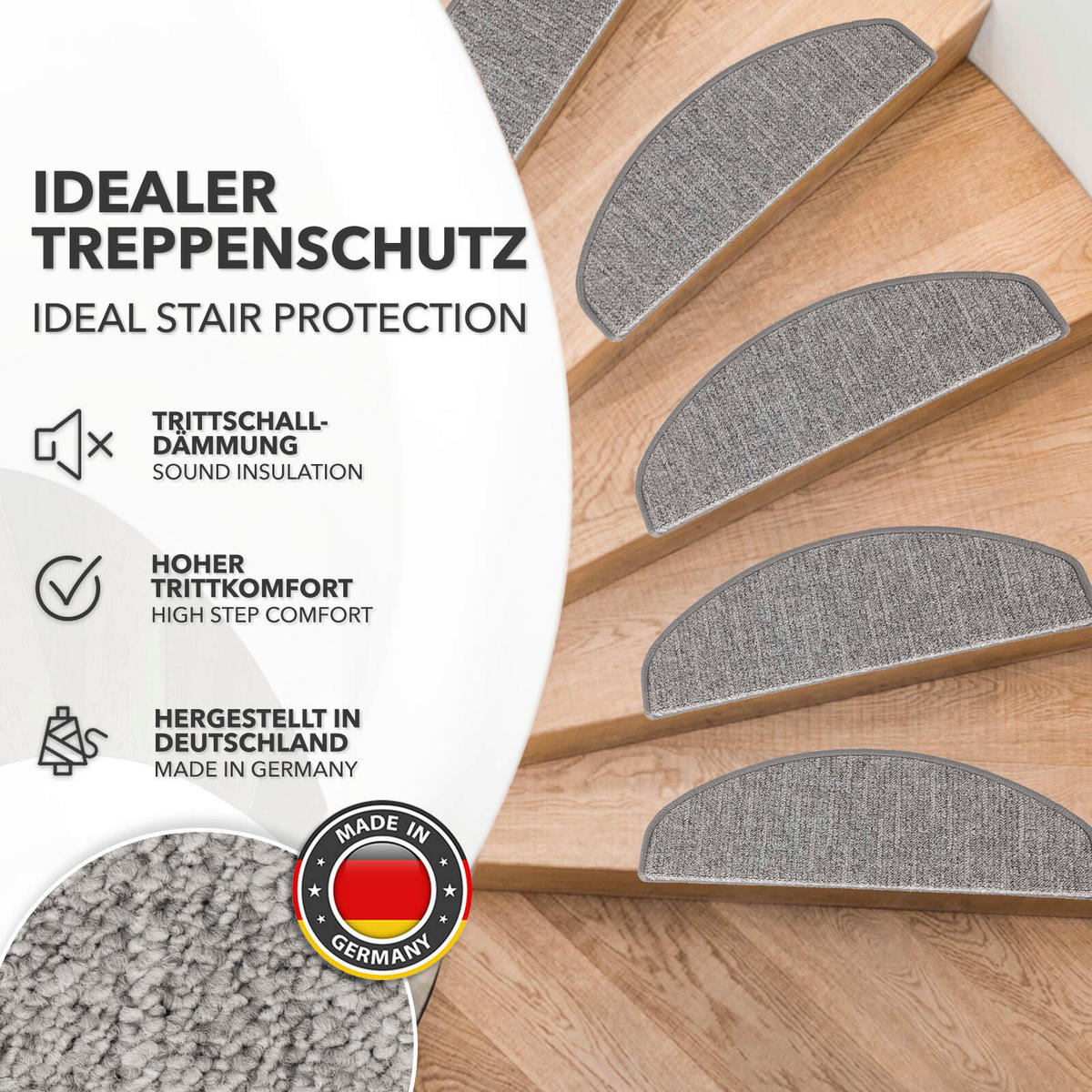 STUFENMATTE in Hellgrau  - Hellgrau, Basics, Textil (65/23.5cm) - Esposa