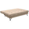 SCHLAFSOFA in Samt Beige  - Beige/Schwarz, Design, Textil/Metall (205/79-96/85cm) - Novel