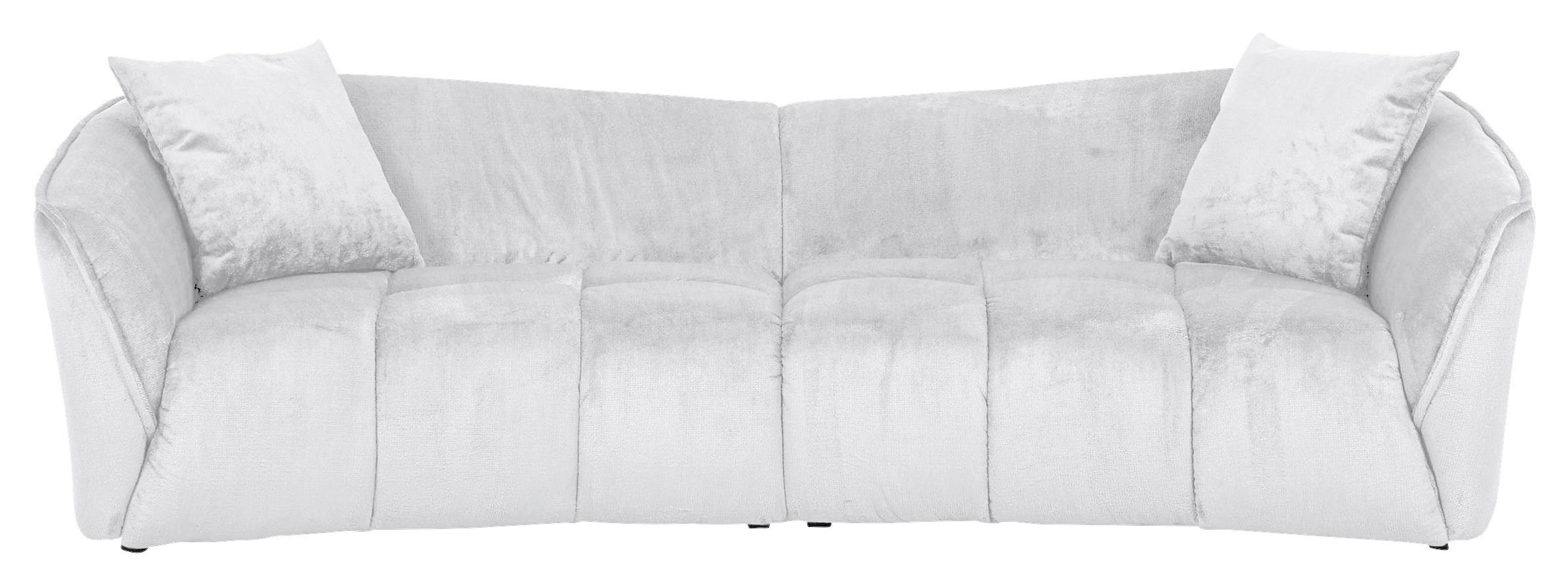 BIGSOFA Plüsch Weiß  - Schwarz/Weiß, KONVENTIONELL, Kunststoff/Textil (250/75/107cm) - Carryhome