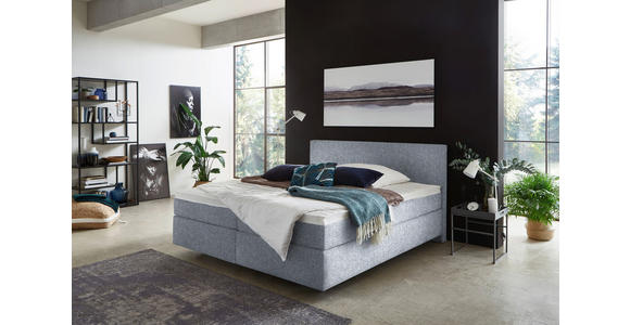 BOXSPRINGBETT 180/200 cm  in Grau  - Schwarz/Grau, KONVENTIONELL, Kunststoff/Textil (180/200cm) - Hom`in