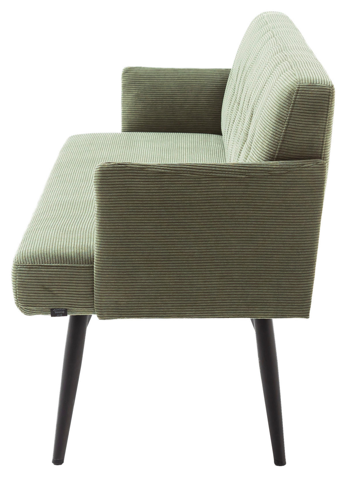 SITZBANK in Textil Olivgrün  - Schwarz/Olivgrün, Design, Textil/Metall (206/85/69cm) - Johann Jakob
