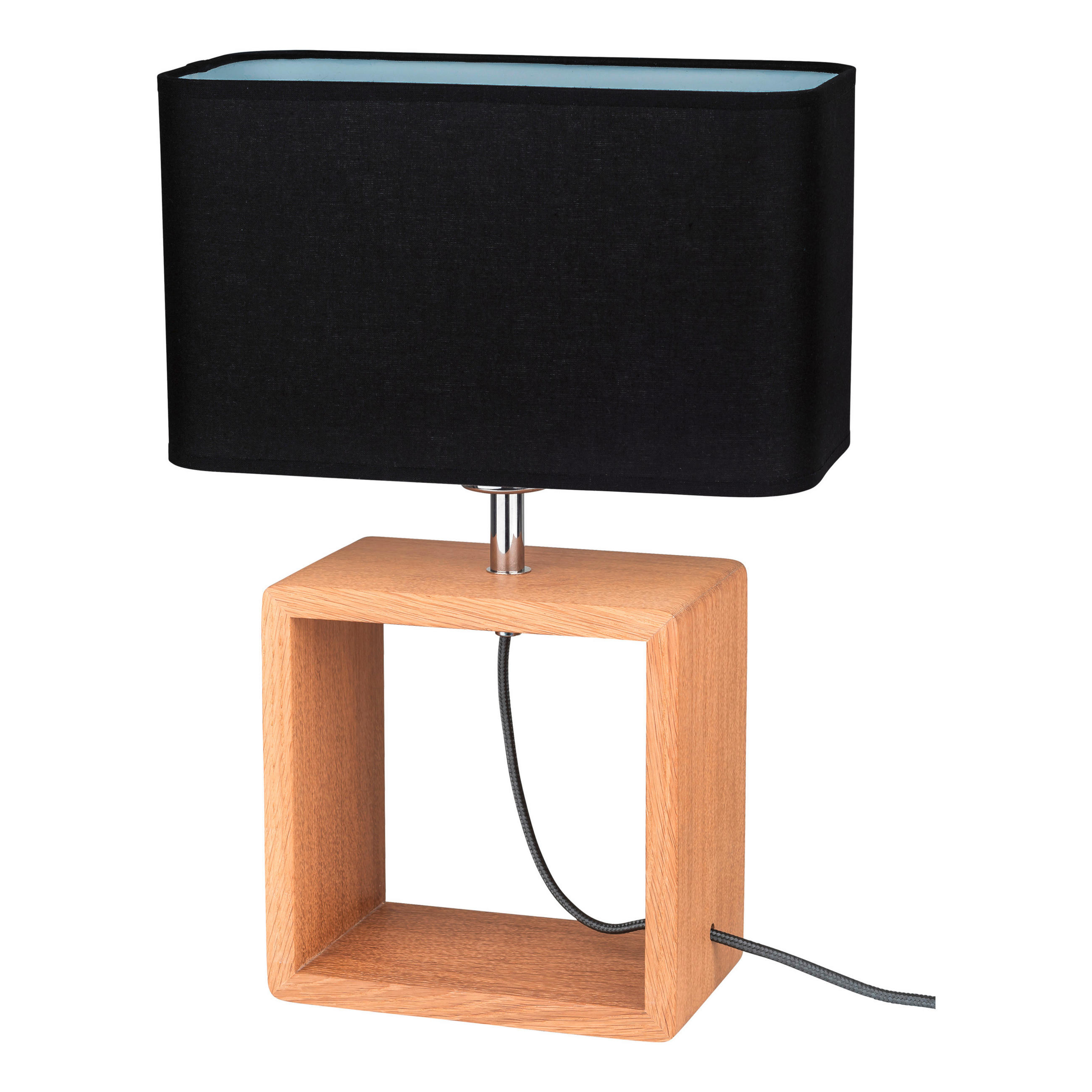 TISCHLEUCHTE Cadre 30/15/45 cm   - Eichefarben/Schwarz, Natur, Holz/Textil (30/15/45cm)